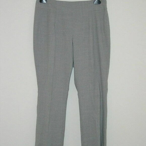 New AKRIS Argento Grey Wool Skinny Stretch Carla Crop Pants 8 - Picture 1 of 5